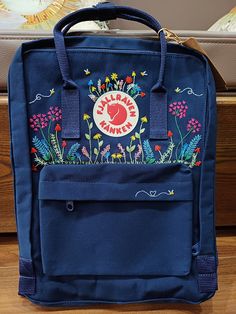 "\"Welcome to my store and choose the perfect hand-embroidered fjallraven kanken backpack   Version & Size + Medium size: 38x27x13cm  + Big size: 42x32x13cm  - Product price includes: hand-embroidered fjallraven kanken backpack and design as shown in the picture - I can make fjallraven kanken backpack hand embroidery patterns according to your ideas - fjallraven kanken backpack will be hand embroidered with thread that won't fade when washed - fjallraven kanken backpack has a small front compart Fjallraven Kanken Embroidered, Embroidered Kanken, Flower Hand Embroidery, Embroidered Backpack, Grey Backpacks, Embroidery Bags, Cute Embroidery