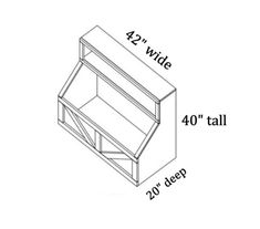 the measurements for an entertainment center with two shelves on each side and one door open