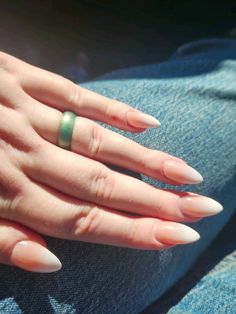 pointy almond medium length acryllic nails Nude To White Ombre Nails, Pointy Almond, White Ombre Nails, White Ombre, Ombre Nails, Almond Nails, Medium Length, Nail Inspo, Acrylic Nails