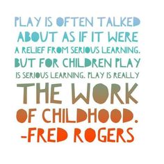 the work of children's play is free to read and learn with this poster