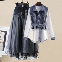 Streetwear Blouse, Jeans Suit, Summer Suit Women, Top Jeans, Womens Denim Shirt, Denim Blouse, Long Sleeved Top, Long Sleeves Coats, Elegant Chic