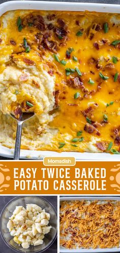 easy twice baked potato casserole with bacon and cheese