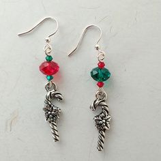 Festive Swarovski Crystal Earrings With A Silver-Plated Holiday Charm! Lots Of Sparkle And Shine! Several Styles Available, Listed Separately In This Closet. Earrings Measure About 1 1/2" From The Bottom Of The Earwre. Double Sided Charms Look Great Coming Or Going! Handmade With Love In Ca! #195 Christmas Charm Earrings Christmas Dangle Beaded Earrings With Colorful Beads, Christmas Beaded Dangle Earrings With Ear Wire, Christmas Charm Earrings, Swarovski Christmas Earrings, Red Christmas Earrings With Colorful Beads, Christmas Earrings Handmade, Santa Crystal Earrings, Swarovski Christmas, Pink Stud Earrings