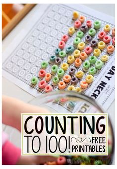 an image of counting to 100 printables with the text counting to 100 free printables