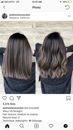 Hair Inspo Balayage, Color Balayage Hair, Balayage Straight Hair, Brown Straight Hair, Black Hair Balayage, Ash Hair Color, Balayage Hair Dark