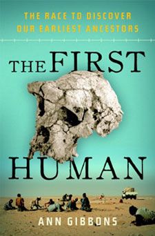 the first human by annn gibbons is shown in front of a blue background