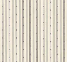 a white and blue striped wallpaper with small circles on the bottom half of it