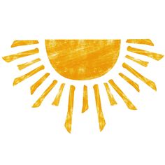 the sun is drawn in yellow on a white background