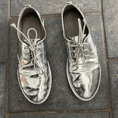 Silver Metallic With White Sole. Barely Worn Metallic Silver, Women Shoes, Silver, Women Shopping, White, Color, Marseille