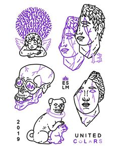 some drawings of people with different facial expressions