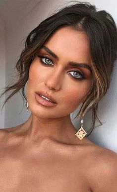 Bronze Makeup Look, Makeup Looks For Green Eyes, Bronze Makeup, Formal Makeup, Wedding Day Makeup, Neutral Makeup, Braut Make-up, Wedding Makeup Looks, Bridal Makeup Looks