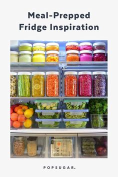 an open refrigerator filled with lots of different types of vegetables and fruit in it's doors