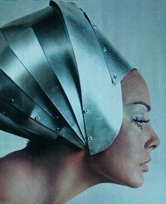 theswingingsixties:  Domina in space age fashion, 1968 Head Gear, Hat Design, Vintage Space, Futuristic Fashion, Retro Futuristic