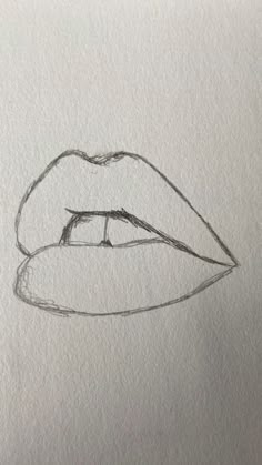 a pencil drawing of a woman's lips