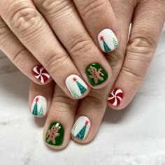 Nail Art Noel, Xmas Nail Art, December Nails, Tree Nails, Pretty Nail Designs, Disney Nails