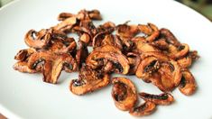 dried mushrooms on a white plate ready to be eaten