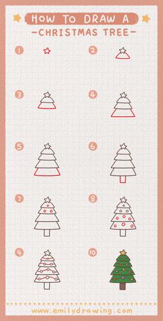 Christmas Tree Drawing Easy, Draw A Christmas Tree, Trees Drawing Tutorial, Christmas Tree Drawing, Teacher Art, Highlights Ideas, Simple Drawings, Drawing Tutorials For Kids, Being Creative