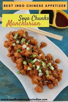 the best chinese appetizer with soy chunks and manchuran