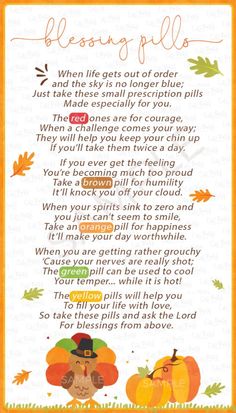 a thanksgiving poem with an orange border