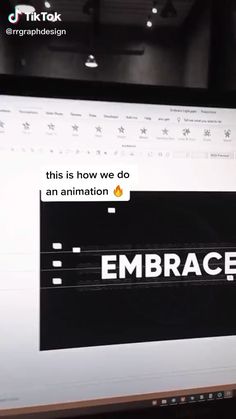 an embrace logo is displayed on a computer screen