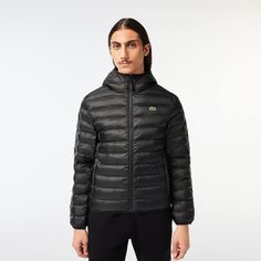 This quilted puffed jacket is a Lacoste bestseller, the fruit of 90 years of technical expertise. The warm, lightweight design features a water-repellent coating and innovative filling to protect you from the elements, plus ergonomic details such as the high collar with integrated hood. A versatile design to wear alone or under a coat. Puffed Jacket, Quilted Jacket Men, Man Quilt, Hooded Puffer Jacket, Puff Jacket, Lacoste Men, Mens Hooded, 2024 Collection, Quilted Jacket