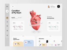 PHR - Personal Health Record App by RD UX/UI for RonDesignLab on Dribbble Medical App Ui Design, Heart App, Health Website, Health Application, Health Apps, Health Record