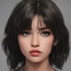 a close up of a person with short hair