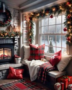 Moody Christmas Decor, 21 Aesthetic, Cozy Living Room Inspiration, Christmas Decor Cozy, Moody Christmas, Winter Whimsy, Christmas Cozy, Wrapped Gifts