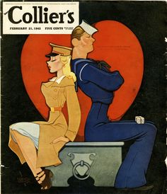 an advertisement for coller's shows two people sitting on a toilet and one is wearing a sailor's uniform