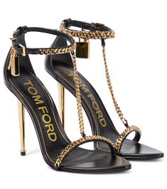 Padlock leather sandals Tom Ford Heels, Tom Ford Shoes, Black Toms, Spike Heels, Fabulous Shoes, Hot Shoes, Shoe Obsession, Dream Shoes, Designer Heels