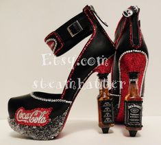 Jack And Coke, Bling Sandals, Shoes Flip Flops, Creative Shoes, Custom Design Shoes, Diy Clothes And Shoes, Funky Shoes, Shoe Designs