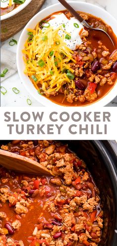 slow cooker turkey chili is an easy and delicious meal