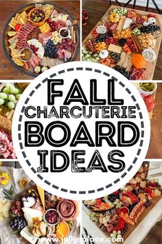 a collage of different pictures with the words fall charure board ideas on it