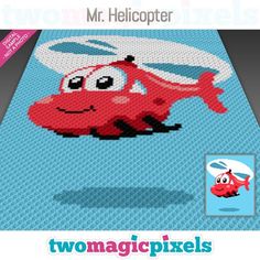 an image of a red helicopter on the cover of a cross - stitch pattern book