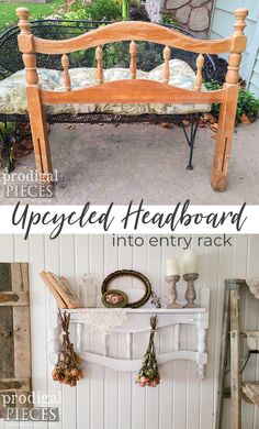 an upcycled headboard is the perfect place to add some charm to any room in your home