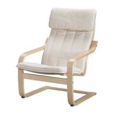 a white chair sitting on top of a wooden frame