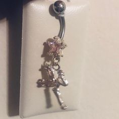 Fairy Belly Button Ring Brand New Light Pink And Silver Pink Navel Piercing, Rory Core, Bellybutton Ring, Belly Button Rings Dangle, Cute Belly Rings, Belly Button Piercing Jewelry, Belly Piercing Jewelry, Navel Ring, Piercings Jewelry