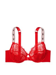 The Fabulous by Victoria's Secret Midnight Affair Full-Cup Bra - Very Sexy - vs Vs Logo, Red Bra, Cute Bras, Lipstick Red, Full Cup Bra, Rose Lace, Romantic Lace, Full Coverage Bra, Demi Bra