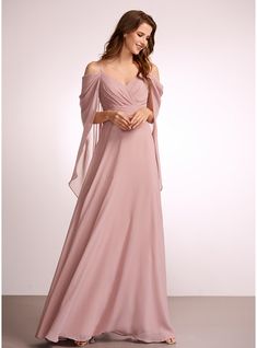 JJ's House Chiffon V-Neck <=100 >=80 Fall Spring A-line General Plus Back Zip Vintage Dusty Rose Height:5.8ft（176cm） Bust:32in（82cm）Waist:24in（61cm）Hips:35in（89cm） Floor-Length Model Name:Katy  Height:5.7ft（173cm）  Bust:40in（101cm）  Waist:32in（83cm）  Hips:44in（112cm. #JJ's House #Chiffon #VNeck #<=100 #>=80 #Fall #Spring #Aline #General #Plus #BackZip #Vintage #DustyRose #FloorLength #Cu Dusty Rose Dress Formal Long, Bridesmaid Dresses For Big Bust, Bridesmaid Dress For Apple Shape, Off Shoulder Floor Length Dress, Aline Bridesmaid Dress, Long Sleeve Chiffon Dress Bridesmaid, Bridesmaid Dresses Sleeveless, Blush Bridesmaid Dresses With Sleeves, Victorian Style Bridesmaid Dresses