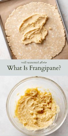 what is franganne in a glass bowl next to a cookie sheet with the words, well seasoned and made