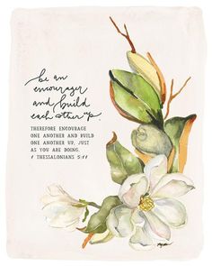 a watercolor painting of white flowers and leaves