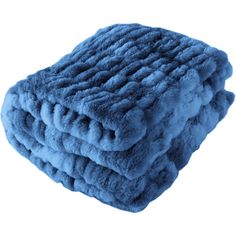 two blue towels stacked on top of each other