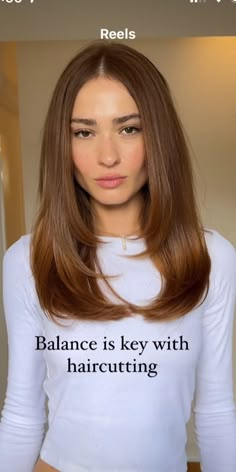 Curved Ends Hair, Hair One Length, Midlength Haircuts With Long Layers, Off Centre Parting Hair, Hair For Dark Eyebrows, Haircuts Chest Length, Face Framing Layers Subtle, Straight Brown Haircut, Long Layered Haircuts For Medium Hair