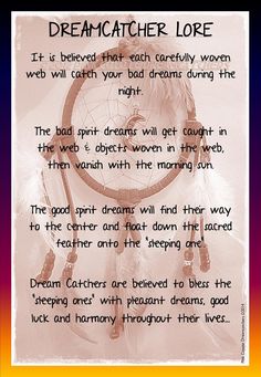 a poem written in the language of dream catcher lore