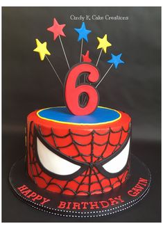 Cake For Boys Birthday Kids, K Cake, Spider Man Cake, Spiderman Birthday Cake, Spider Man Birthday, Superhero Birthday Cake, Novelty Birthday Cakes, Spiderman Face, Man Cake