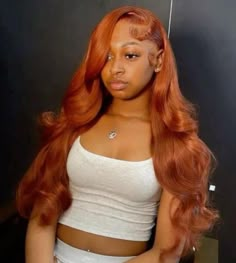 Ginger Prom Hairstyles, Side Part Ginger Wig, Ginger Side Part Wig, Loose Body Wave, Wig Colors, Lace Fronts, Hd Lace Frontal, Front Lace Wigs