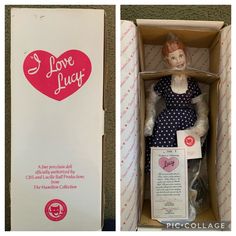 an open box with a doll in it next to the inside of a cardboard box