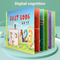 an image of children's books with the title, quiet book 123 digital recognition