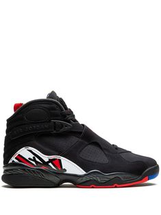 black/red/white nubuck leather signature Jumpman motif round toe front lace-up fastening crossover strap at the toe logo-embroidered tongue rubber sole These styles are supplied by a premium sneaker marketplace. Stocking only the most sought-after footwear, they source and curate some of the most hard to find sneakers from around the world. Air Jordan 8, Jordan 8, Jordan Air, Nubuck Leather, Michael Jordan, Cross Straps, Leather Design, Sneakers Black, Logo Embroidered