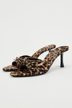 ANIMAL PRINT HEELED SANDALS Heel Inspiration, Hoco Heels, Animal Print High Heels, Cheetah Shoes, Leopard Print High Heels, Cheetah Heels, Leopard Slippers, Cheetah Print Heels, Pretty Heels